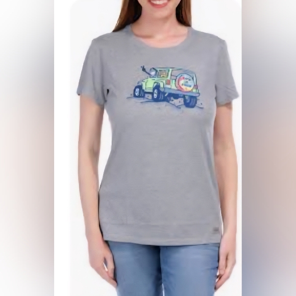 Life Is Good Women's Jake and Rocket Jeep ATV  Adventure Crusher Tee Size Small - Picture 1 of 10